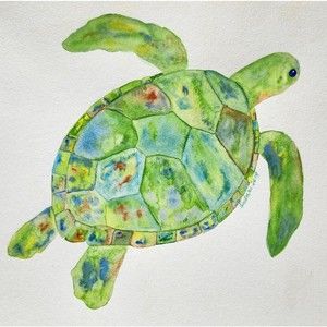 Turtle Watercolor Painting Original 9x12 Handmade Watercolor Paper